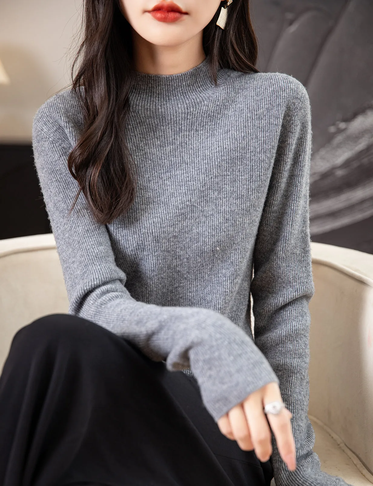 Ruby Woman Long Sleeve Knitted Sweater