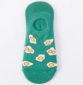 SF15 Green Fried Egg Low Cut Socks