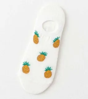 SF16 White Pineapple Low Cut Socks