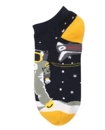 SF363 Black Astronaut Low Cut Socks