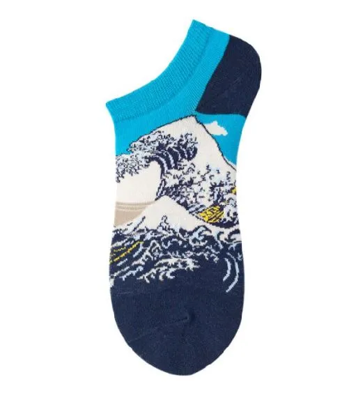 SF780 Blue Tidal Wave Low Cut Socks