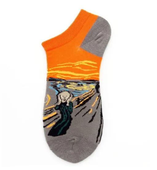 SF79 Orange The Scream Low Cut Socks