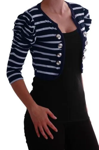 Slick Striped Military Cardigan
