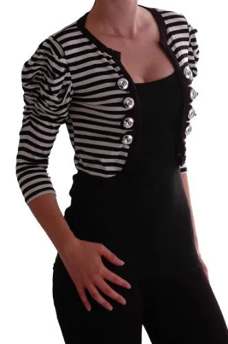 Slick Striped Military Cardigan
