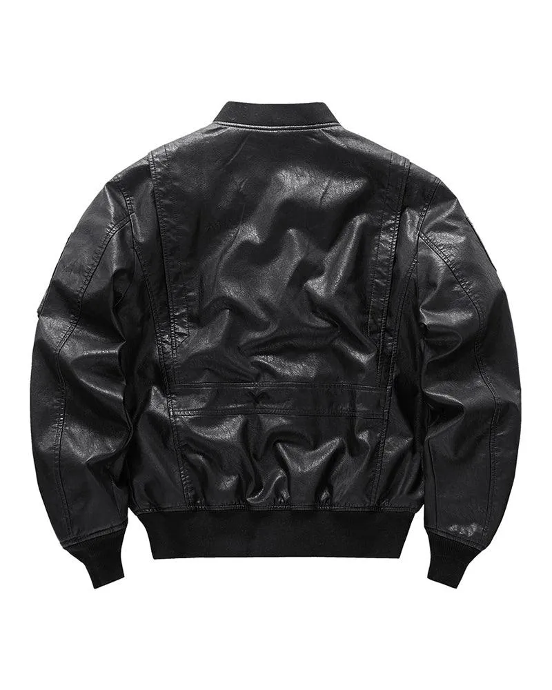 Techwear PU Bomber Jacket