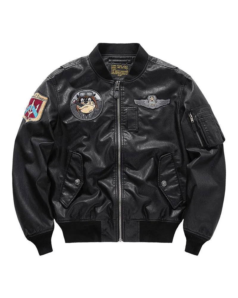 Techwear PU Bomber Jacket