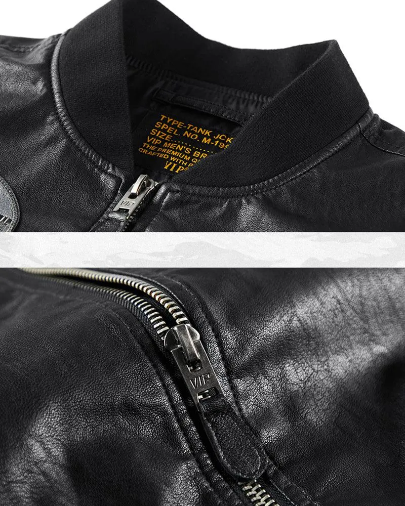 Techwear PU Bomber Jacket
