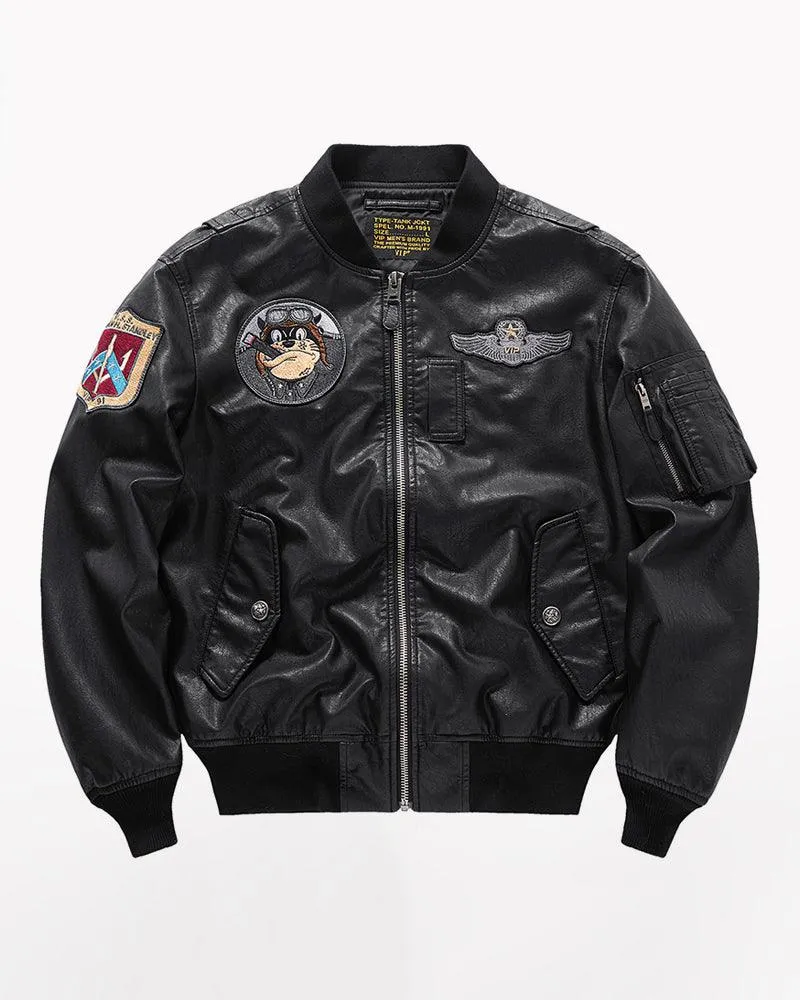 Techwear PU Bomber Jacket