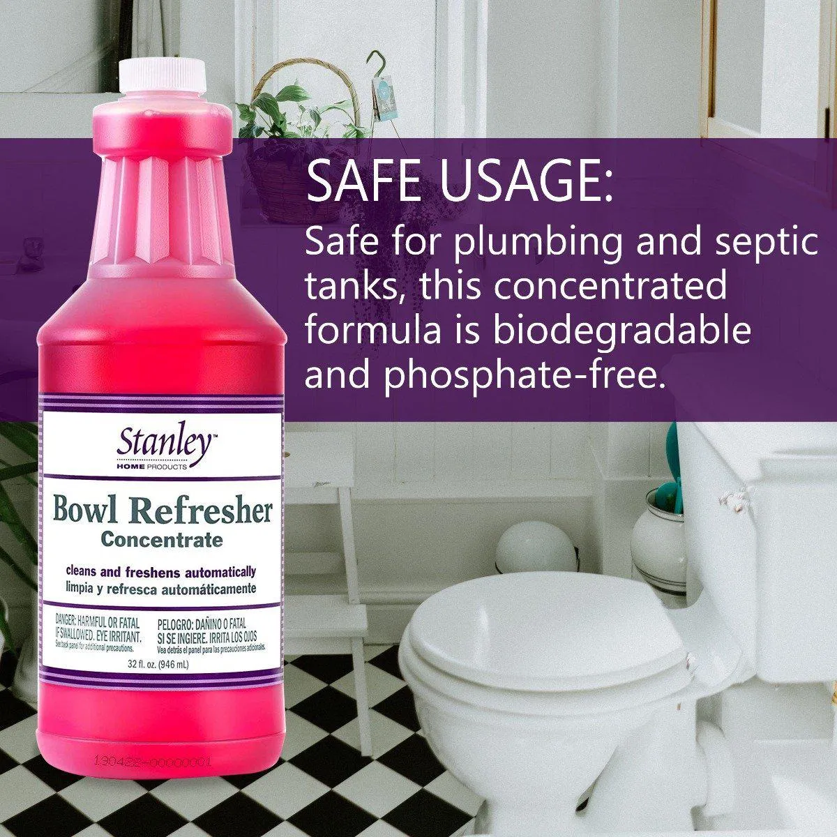Toilet Bowl Cleaner & Deodorizer, Bowl Refresher Concentrate  32 oz
