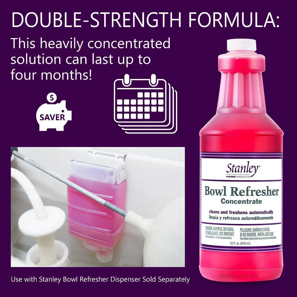 Toilet Bowl Cleaner & Deodorizer, Bowl Refresher Concentrate  32 oz