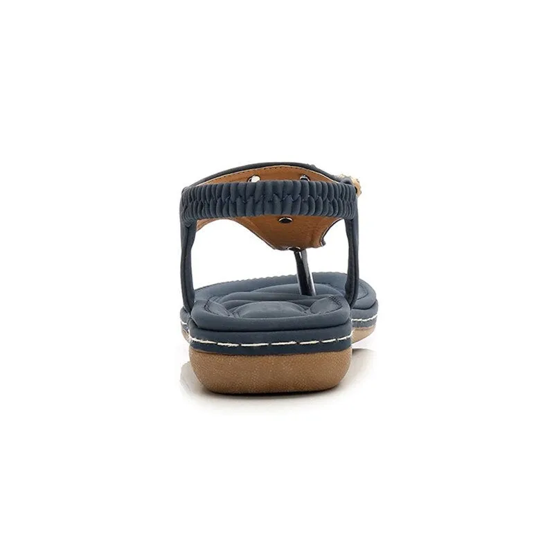 Vanccy Bohemia Women Ladies Fashion Crystal Bead Flat Sandals