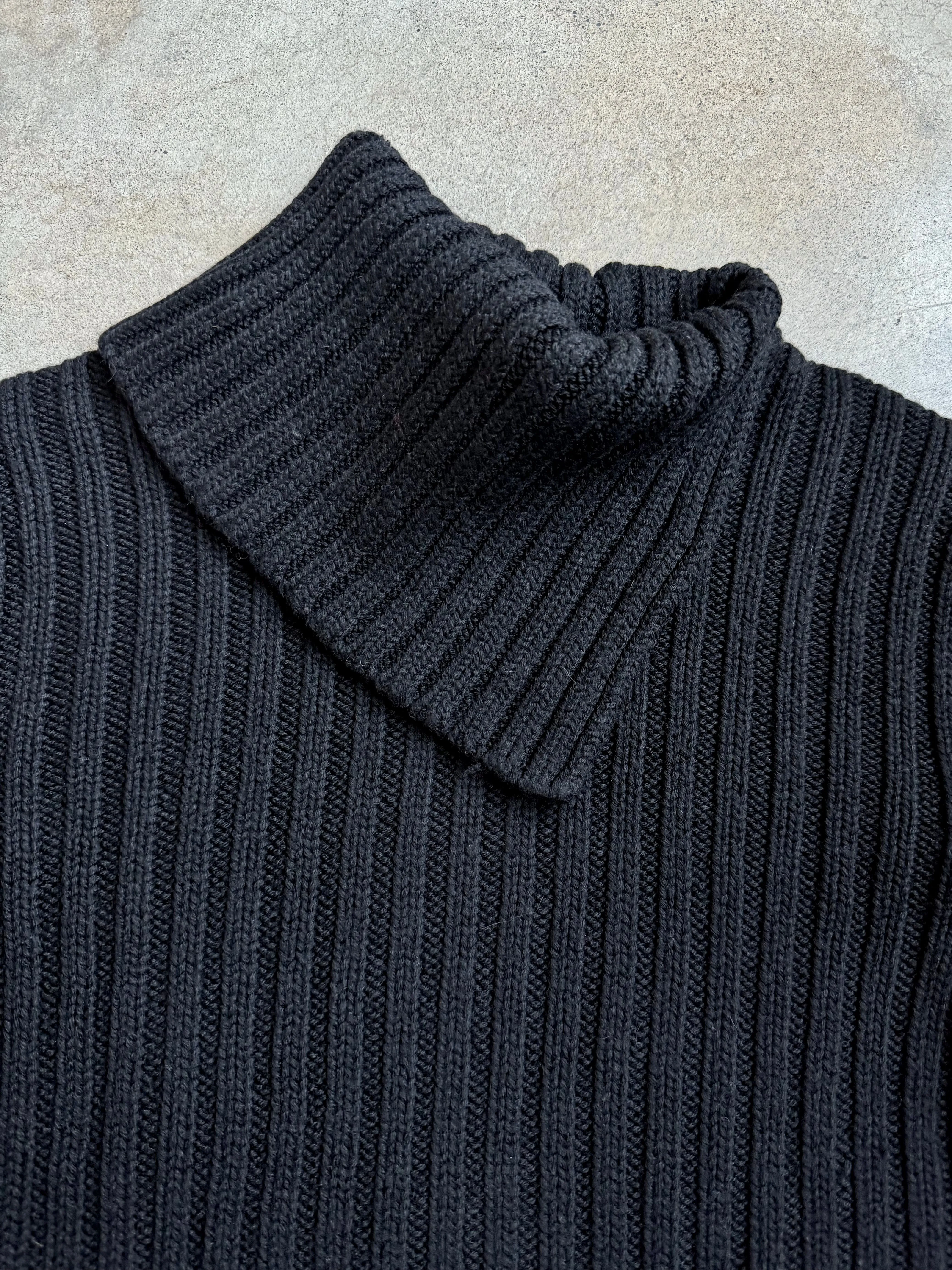 Vintage Ann Taylor Merino Wool Asymmetric Turtleneck Rib Knit Sweater (L)