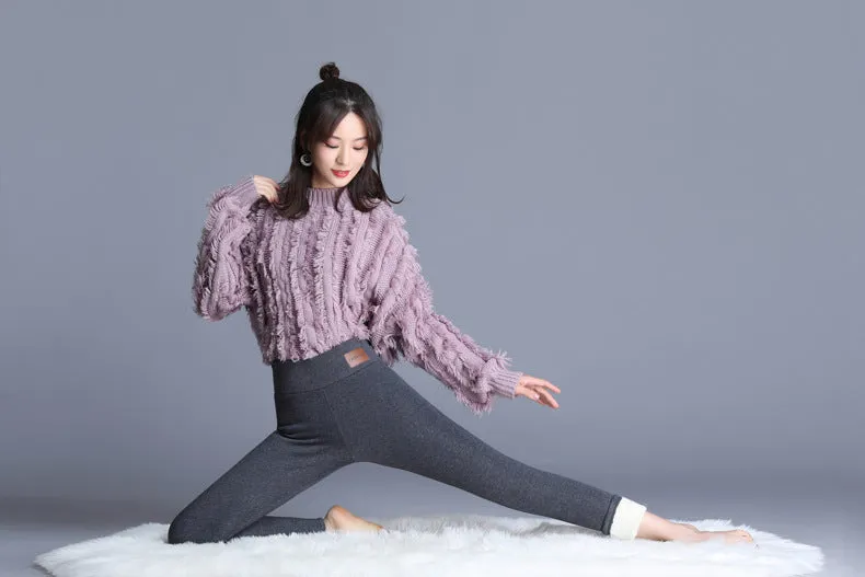 Wjczt Winter Women Leggings Hight Waist Leggings Velvet Warm Pants Women Solid Color Legging Comfortable Keep Warm Stretchy Legging
